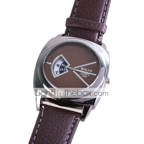 Stylish Black Leather Band Man's Wrist Watch
