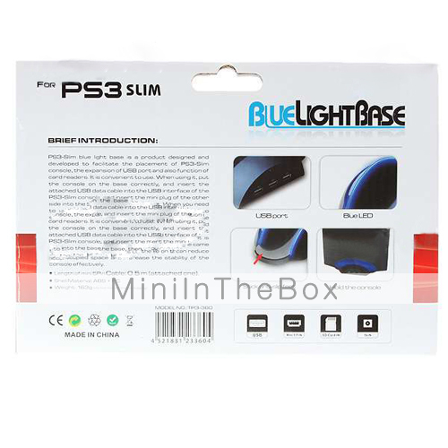 docking station con luce blu per PS3 Slim - nero + blu docking station con luce blu per PS3 Slim - nero + blu