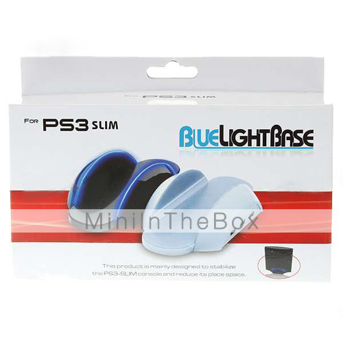 docking station con luce blu per PS3 Slim - nero + blu