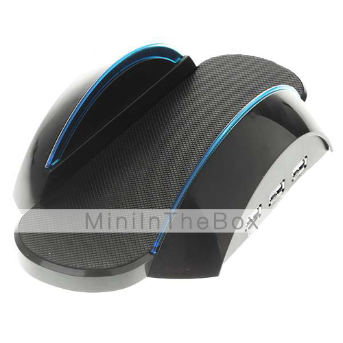 docking station con luce blu per PS3 Slim - nero + blu