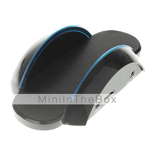 docking station con luce blu per PS3 Slim - nero + blu