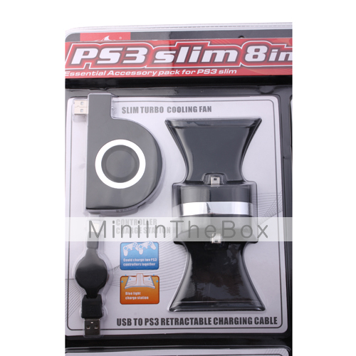 8-in-1 Essential Accessory Pack for PS3 Slim