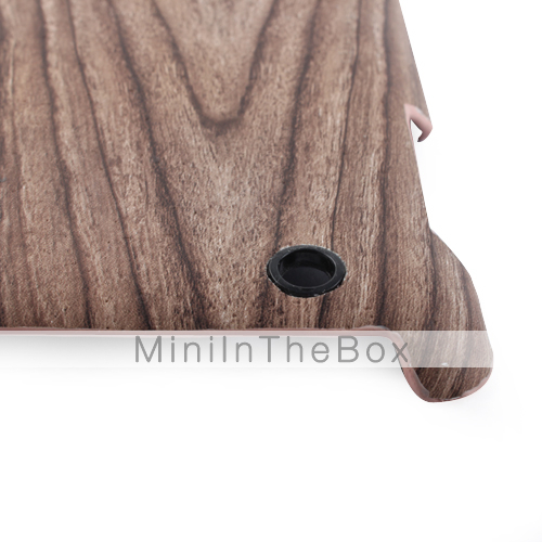 Protective Wood Grain Style Hard Plastic Back Case for iPad 2 Brown