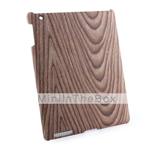 Protective Wood Grain Style Hard Plastic Back Case for iPad 2 Brown