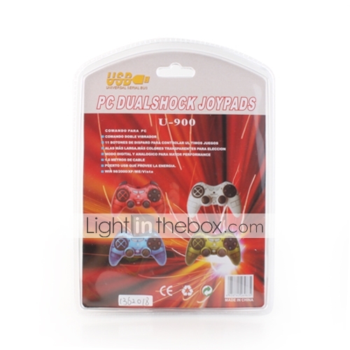 usb kablet dual-shock spil controller til PC (gul)