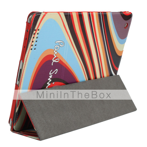 stilvolle bunte Streifenmuster schützende pu Ledertasche w / Ständer für Apple iPad 2 stilvolle bunte Streifenmuster schützende pu Ledertasche w / Ständer für Apple iPad 2