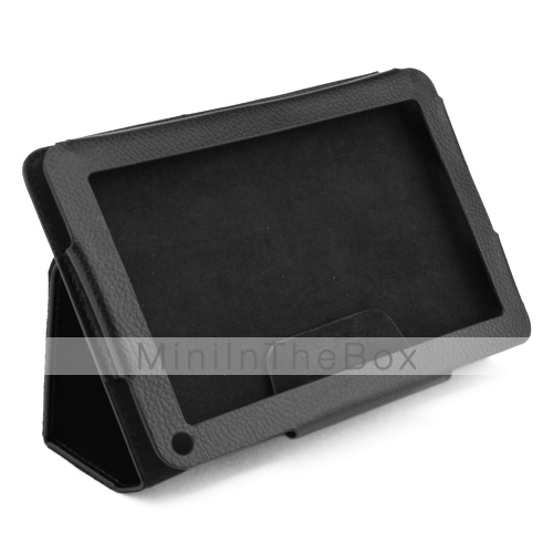 Protective PU Leather Case with Stand for Kindle Fire (Black)