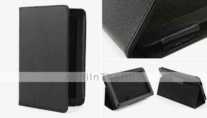 Protective PU Leather Case with Stand for Kindle Fire (Black)