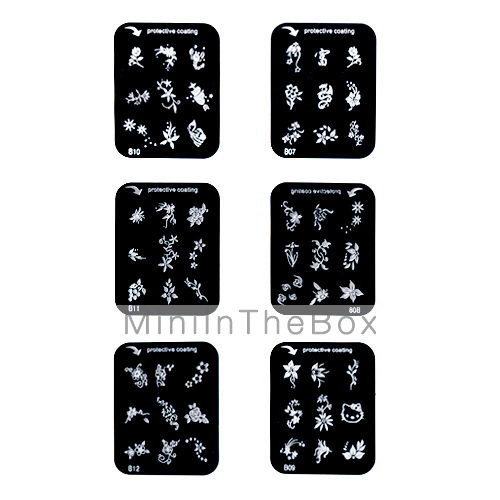Nail Art Stamp Stamping Image Template Plate B Series