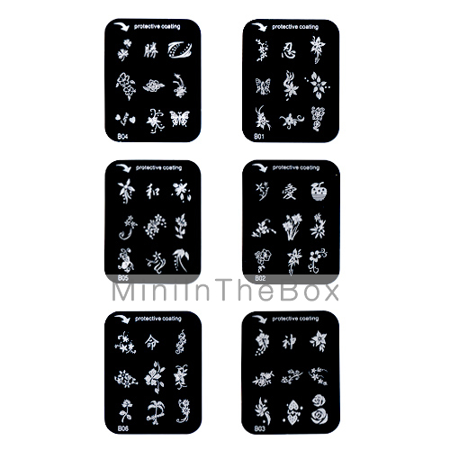 Nail Art Stamp Stamping Image Template Plate B Series